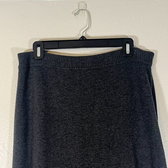 J. Jill Knit Cotton Silk Blend Dark Gray Pull On Elastic Waist Maxi Skirt Small‎ - Picture 3 of 7